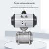Q61F-16P 304 Stainless Steel Threaded Pneumatic Ball Valve, Three-Piece Shut-Off Valve