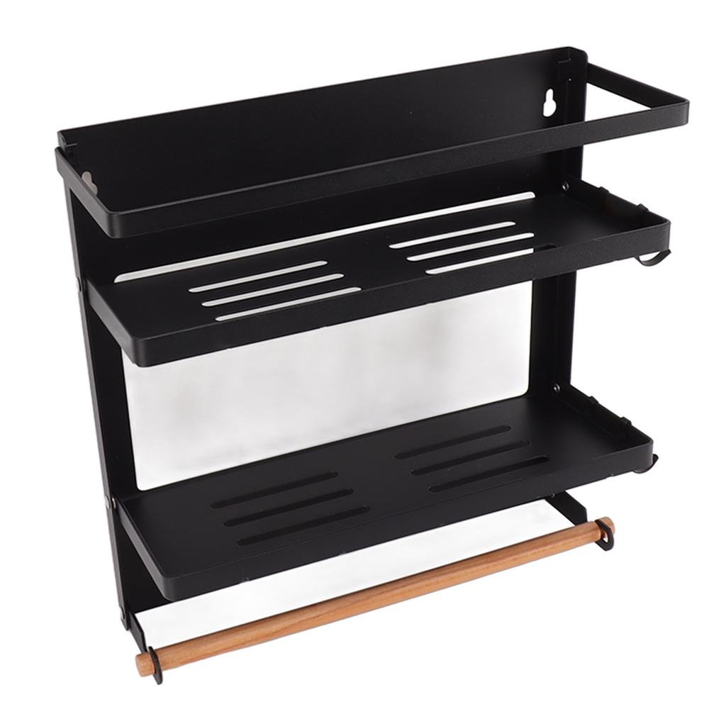 Magnetic Fridge Spice Rack Foldable Multifunctional Adjustable Durable Refrigerator Side Shelf for