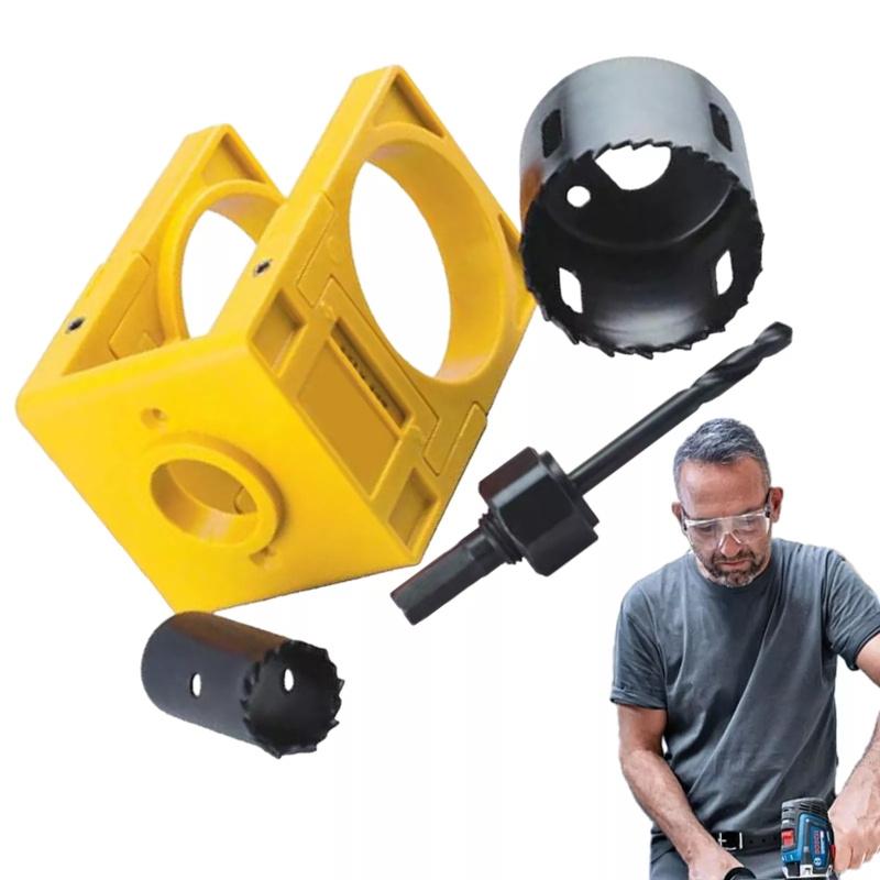 Door Lock Installation Kit Wood Metal Deadbolt Lockset Guide Hole Saw Drill NEW