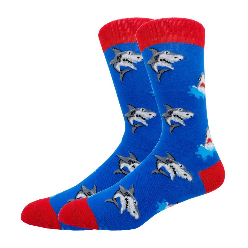 Modă Bărbați Toamnă Iarnă Șosete Skateboard Fericit Creativ Pinguin delfin rechin koala Șosete Noutate Echipaj Amuzant Șosete Bărbătești