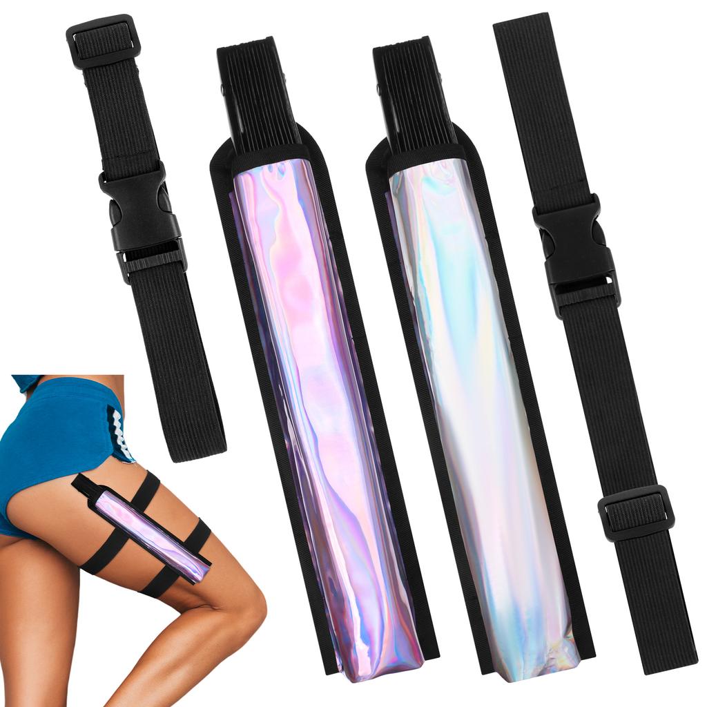 2er-Pack Fächer-Rave-Halter - Fächerholster - Rave-Festival-Zubehör | Handfächerhalter & Oberschenkelholster Rave-Zubehör für Konzert F