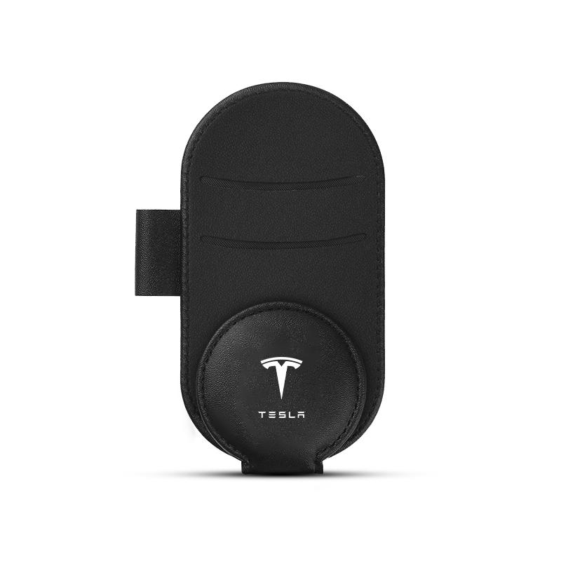 Leather Car Glasses Clip Sun Visor Multi-function Sunglasses Clip For Tesla Model 3 Model X S 2016-2020 Decals TM3 TMX TMS Decal