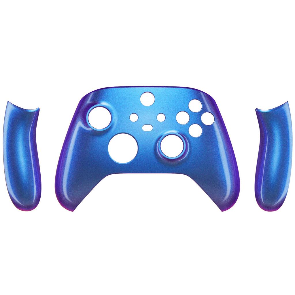 EXtremeRate Side Rail Grip Skall for Xbox Series X S Klar Svart Erstatning Frontdeksel Håndtak Frontplate for Xbox Core Trådløs Kontroller