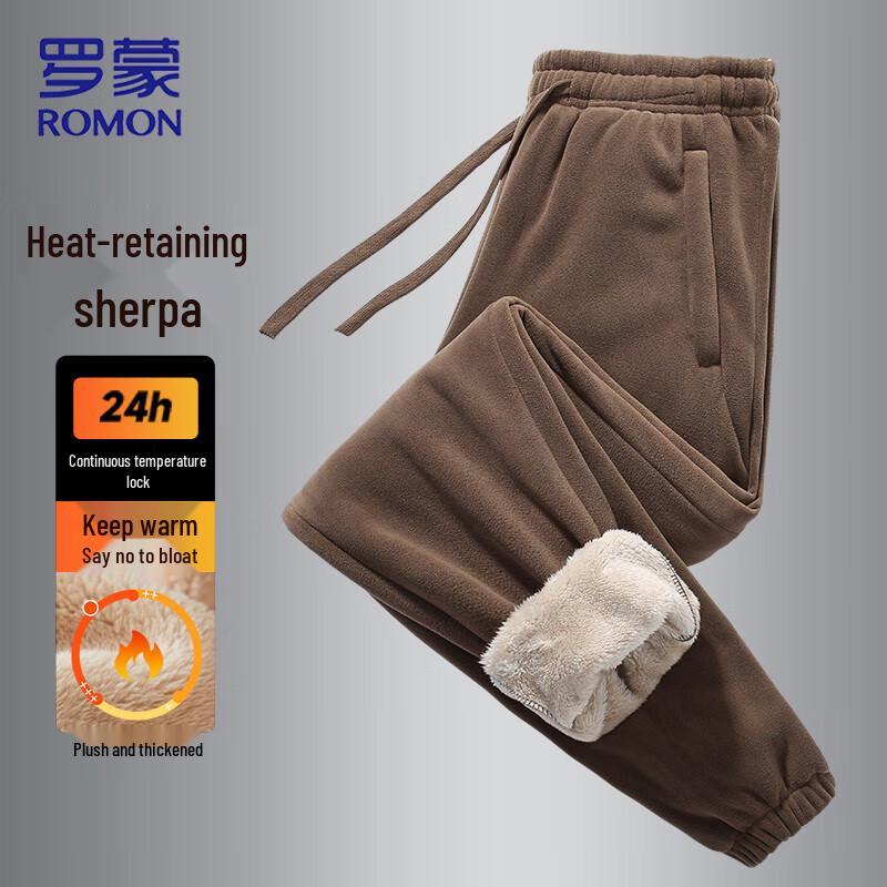 

ROMON Men s Lamb Fleece Lined Jogger Pants XL