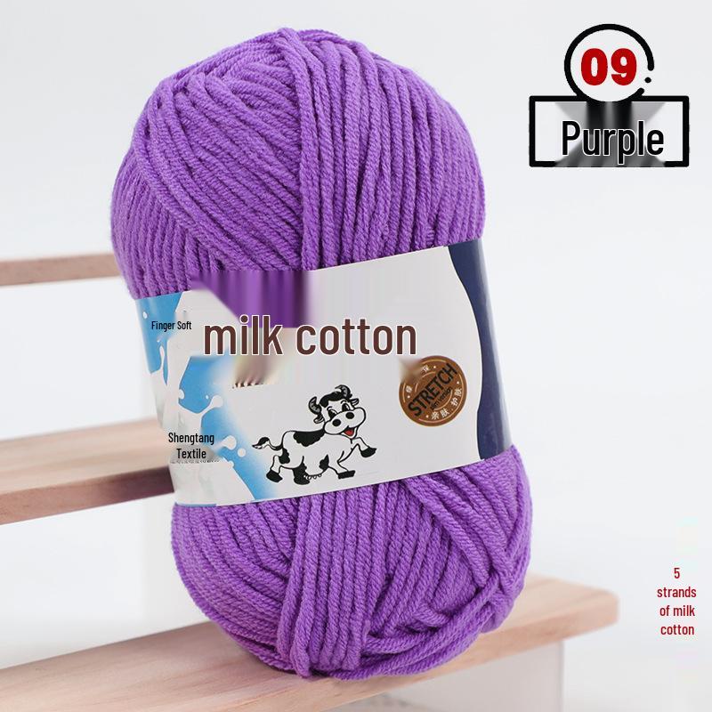 Filato di Cotone Lattiginoso a 5 Fili per Maglia & Uncinetto - Kit Fai da Te per Sciarpa, Coperta Lavorate a Mano di Spessore Medio