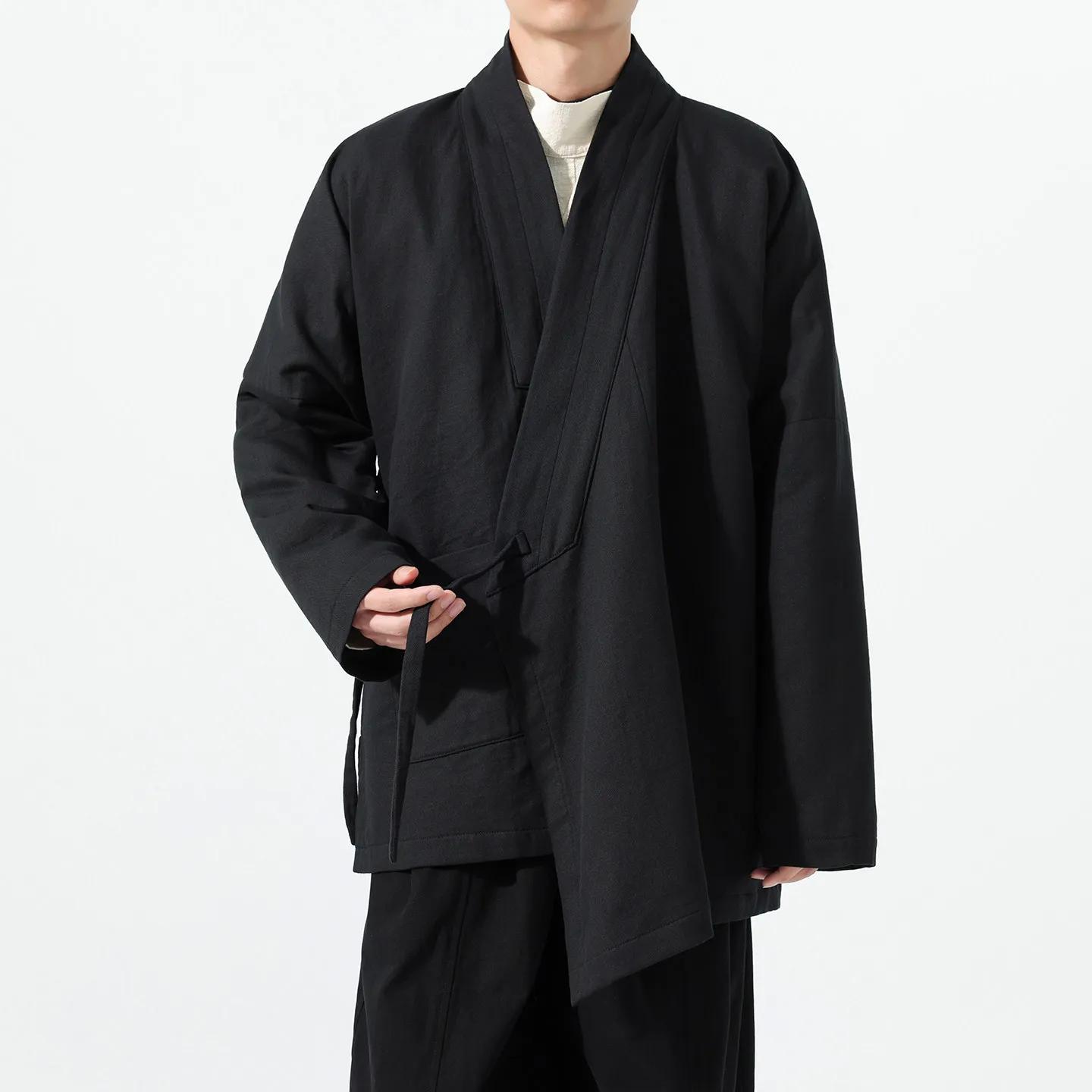 Autumn Winter Men Cross Collar Hanfu