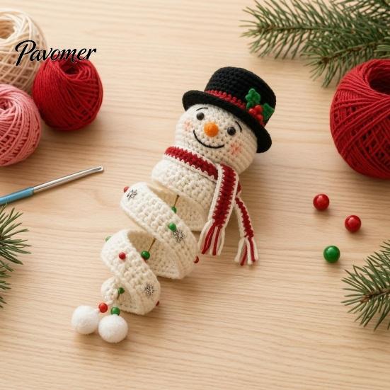 Set Fai da Te Addobbi per Albero di Natale Kit Uncinetto a Spirale, Pupazzo di Neve Babbo Natale Artigianato Ricordo Fatto a Mano Regalo per la Mamma Ornamento da Appendere Decorazione per Camino Sacco