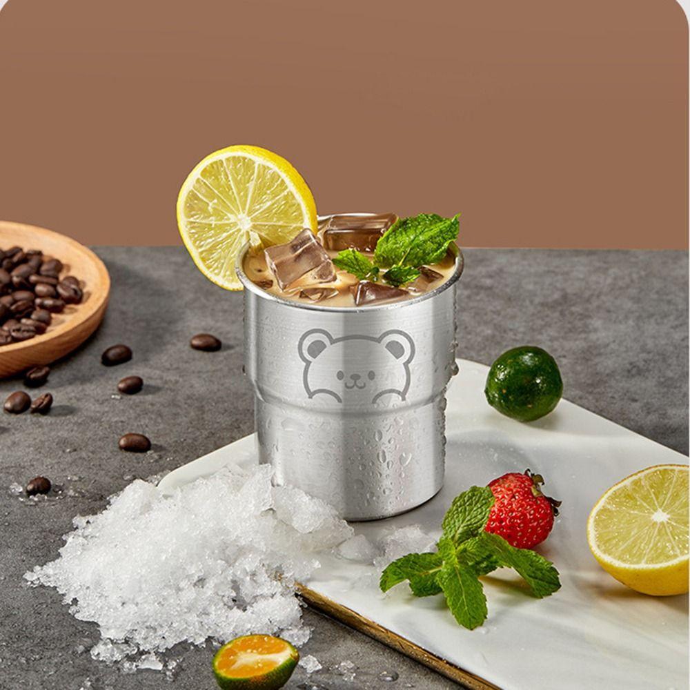 Anti-scalding Cute Tumbler Fall Prevention Stepped Coffee Cup Scratch Proof Small Metal Cup  Adult