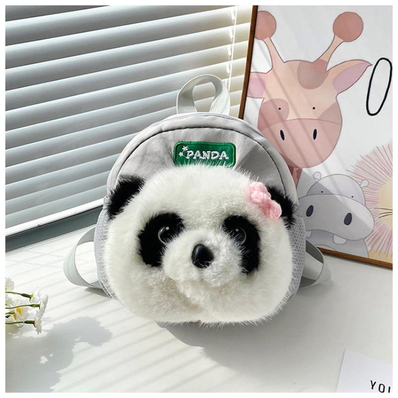 Winter Panda Doll Backpack Cute Wear-resistant Small Backpack Boys and Girls Light Backpack Kindergarten Bag