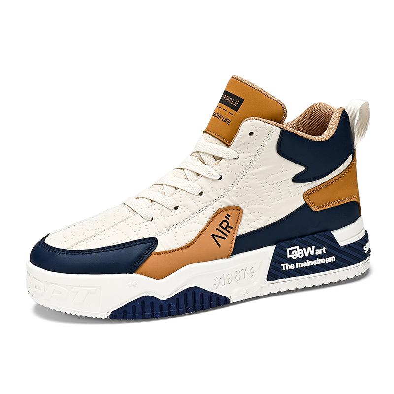 Men's Korean Style High-Top Autumn Sports Casual Shoes with Thick Soles