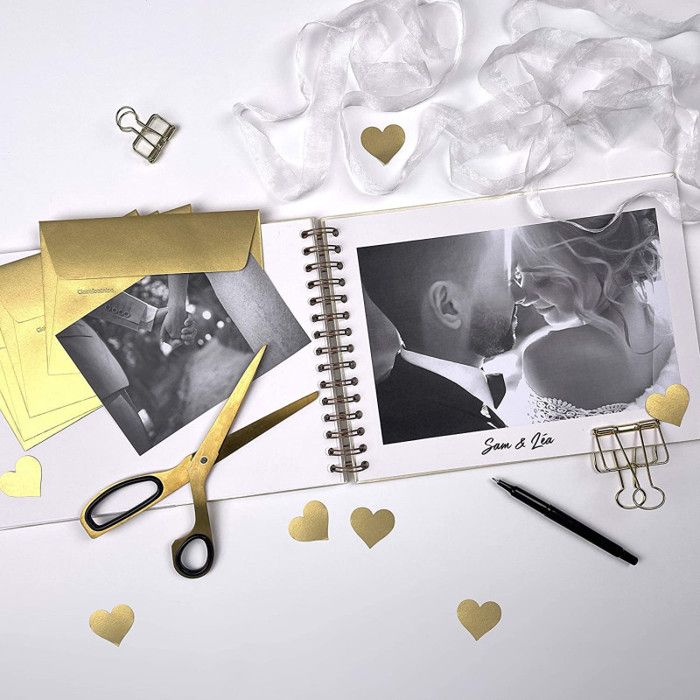 Album à personnaliser - ivoire irisé - 24 x 32 cm - spirale - papier épais - clairefontaine