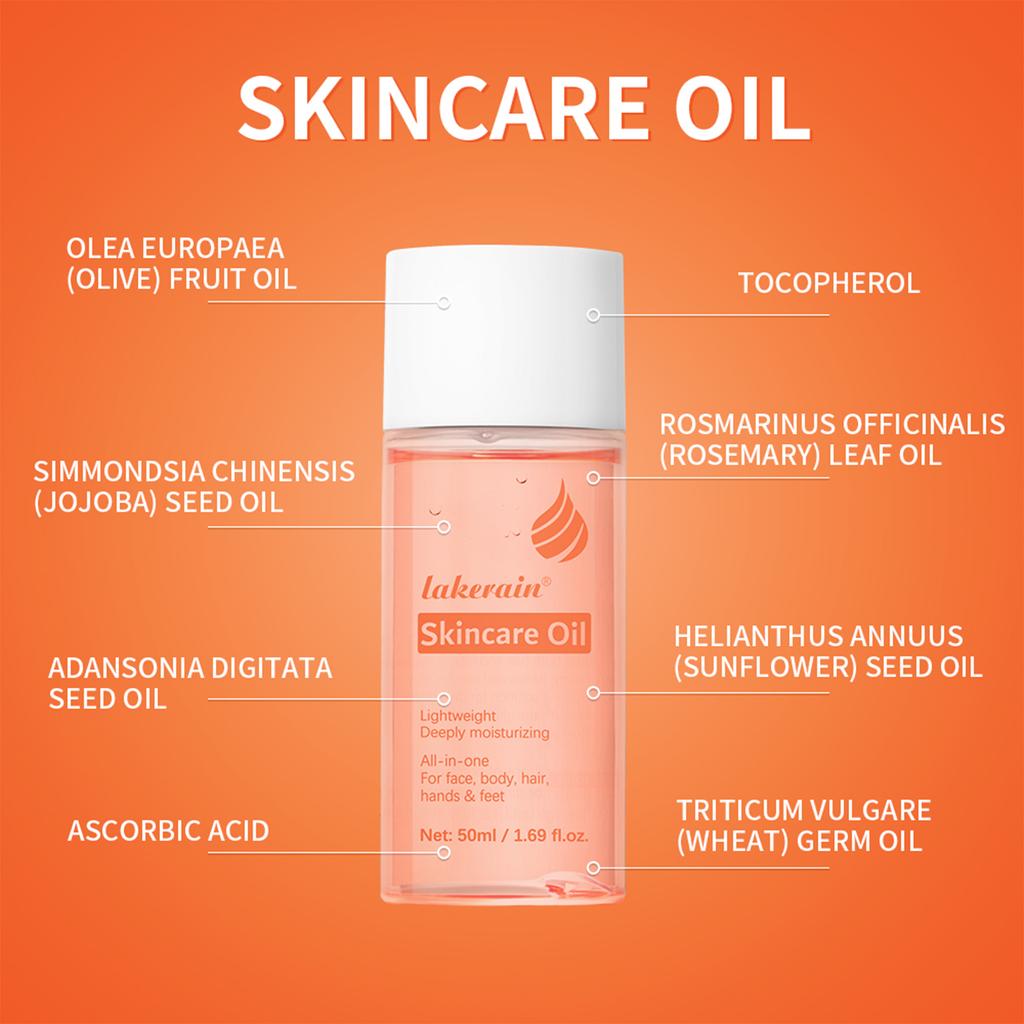 Olio Corpo Bio Skincare Idratante Viso Corpo Vitamina A Vitamina E Esfoliare la Pelle Migliorare la Salute dei Capelli Sbiadire le Cicatrici Esfoliare la Pelle Auto
