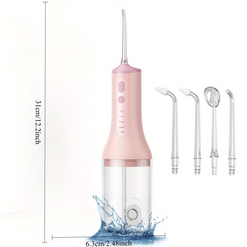 Electric Teeth Oral Irrigator Water Flosser Cordless Rechargeable 5 Modes 4 Jet Tips Portable Irrigator Dental for Travel Home