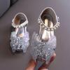 Girls Leather Shoes Children's Lace Butterfly Rhinestone Pearls Beading Performance Single Shoes Fashion Weeding Kids Shoes