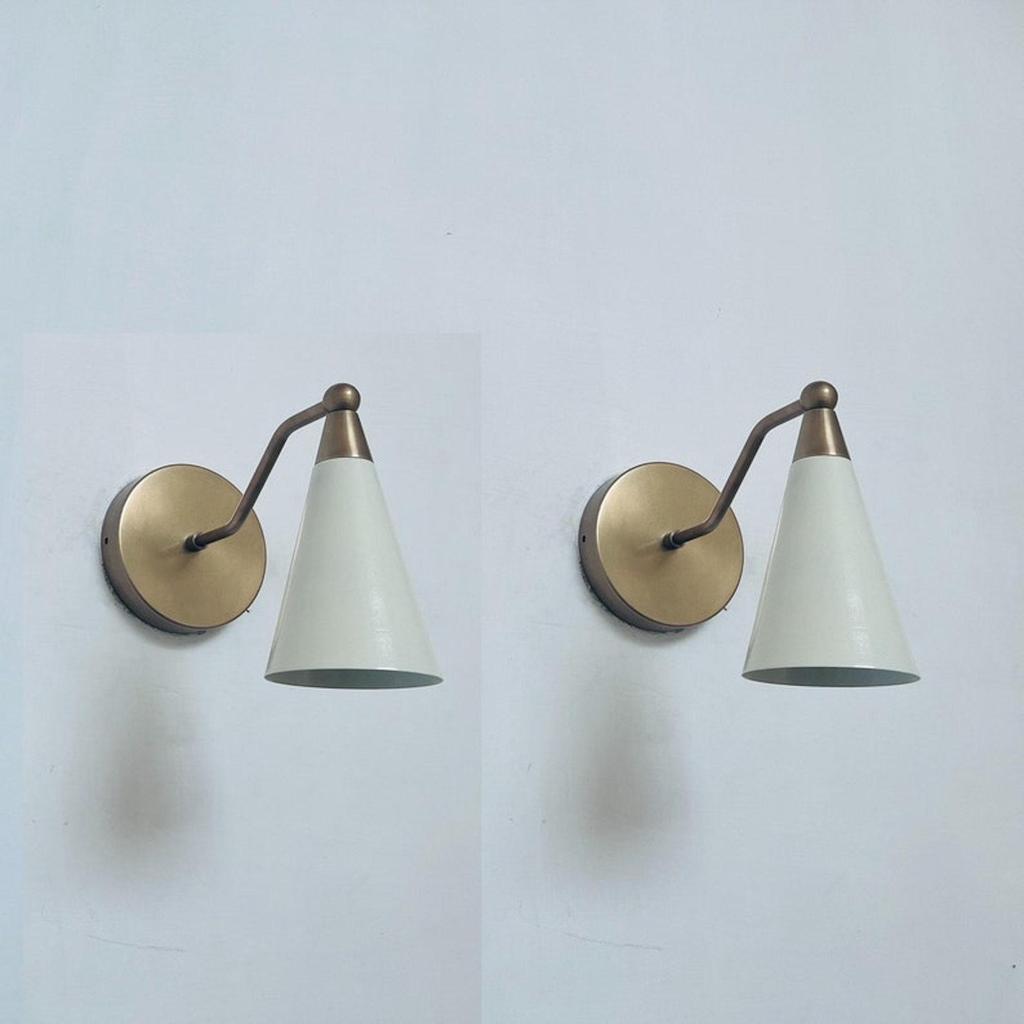Pair Of Wall Sconce Lamp , Bathroom Lamp Wall Light Fixture, Mid Century Shade Cone Wall Lights