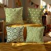 Green Floral Pattern Cushion Cover Set of  Decorative Short Plush Pillow Covers for Sofa Soft  Cushion Case X Cm