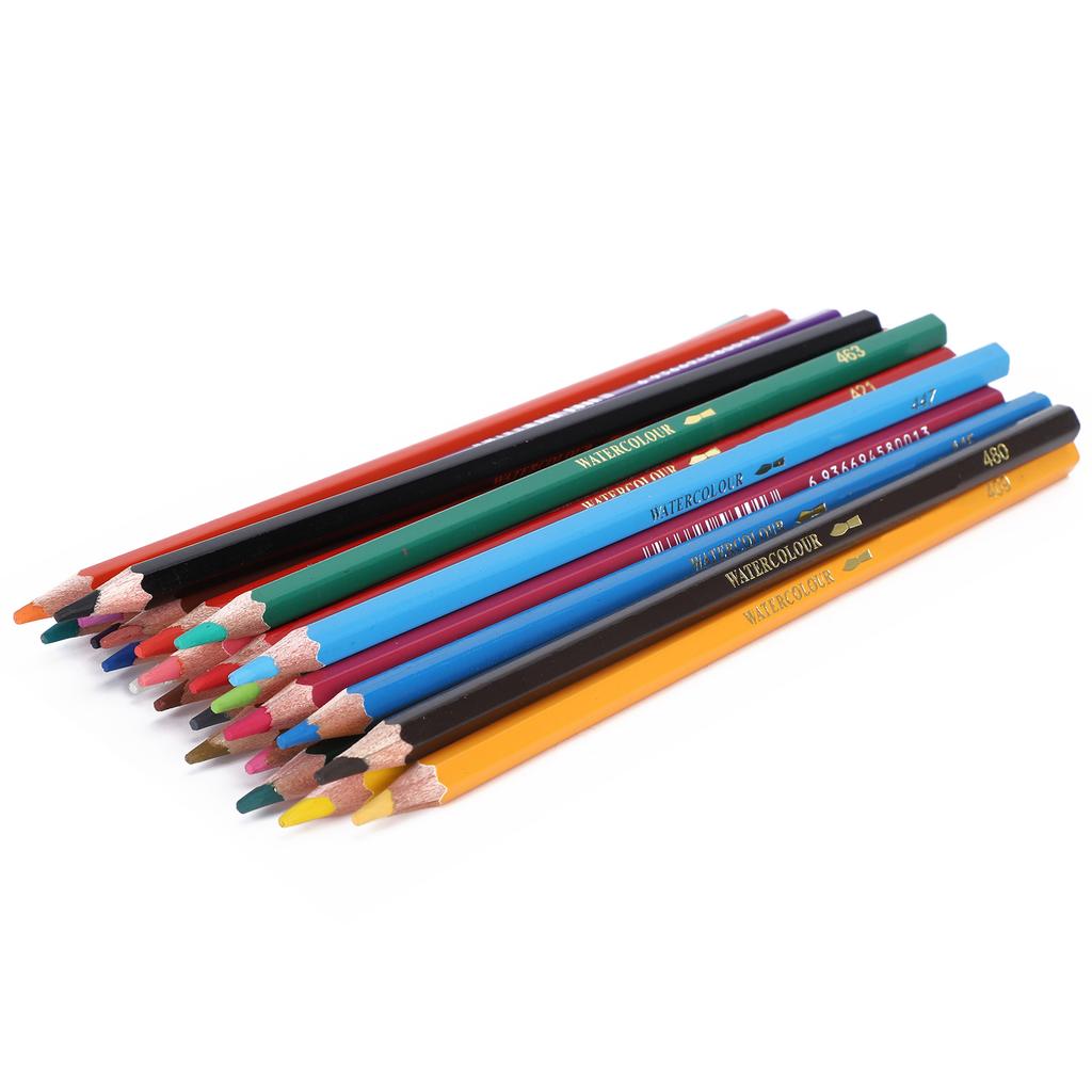 24Pcs Colored Pencil WaterSoluble Multicolor Iron Bucket Packed Children s Painting Tools