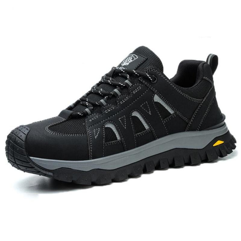 

Защитная обувь с металлическим подноском Мужские рабочие защитные ботинки Легкие дышащие удобные кроссовки Мужские ботинки Нескользящая обувь 45 чёрный