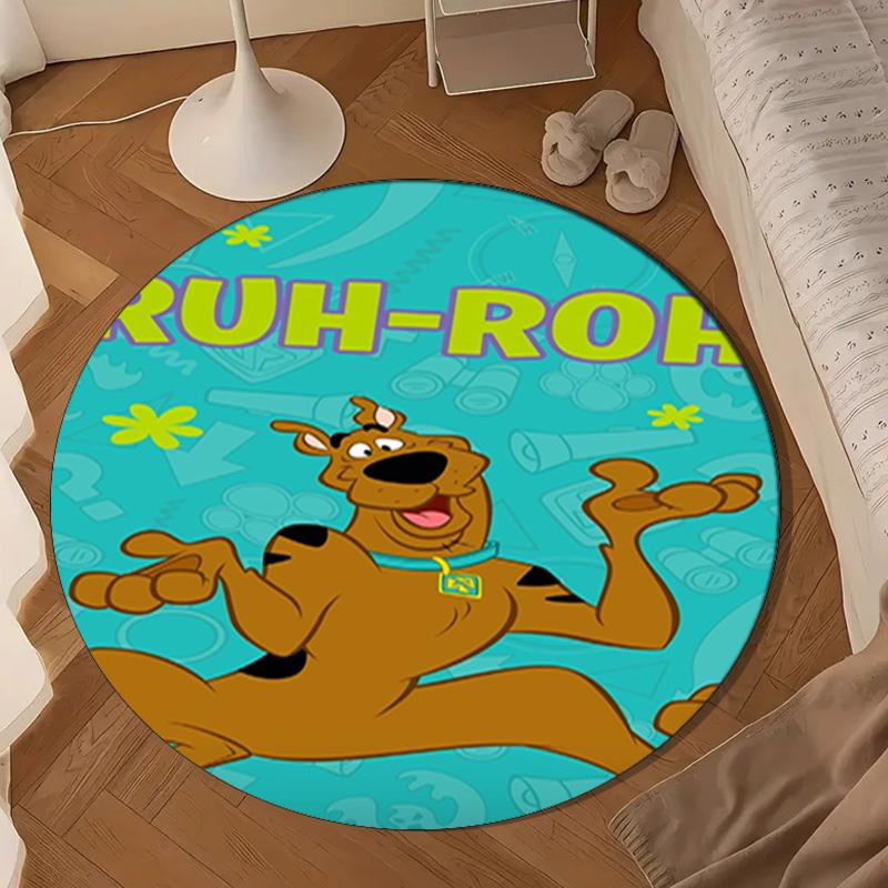 Scoo-dog Mystery Night Round Rug for Livingroom,Bedroom, Palyroom, Chair Rug, Area Rug, Circle Carpet, Large Size Fan Christmas Gift