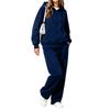 Women's Casual Zip Up Hoodie and Wide Leg Pants Two Piece Set for Fall Winter