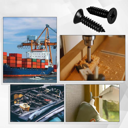 Zmbroll M2 Black Countersunk Head Self-Tapping Screws, 650 Pieces, Phillips Drive, Wood Screws, Metric Sheet Metal Screws, Carbon Steel, Micro Electro