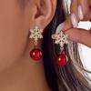 Sparking Snowflake Firework Stud Earrings For Women Rhinestone Exquisite Zircon Piercing Earring Party Charm Jewelry