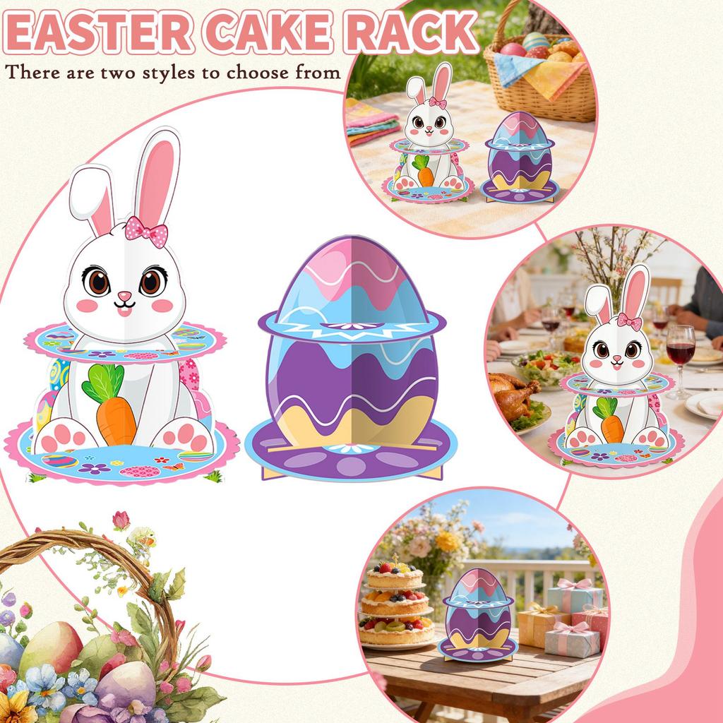 Cupcake Holder Cardboard Versatile Pastries Holder Double Layer Dessert Tower Display For Birthday Festival Wedding Decoration, Egg Shape