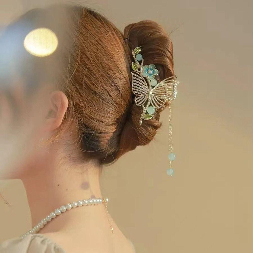 

Grab Clip Rhinestone Female Hair Accessories Hair Claw Butterfly Hair Clip Korean Style Headwear