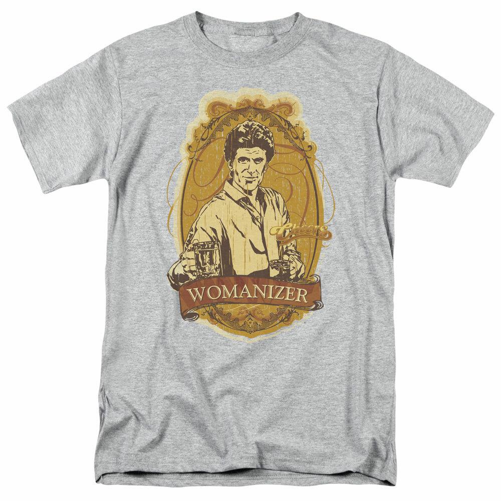 26 Cheers Womanizer T Shirt Mens Licensed Classic TV Merchandise Sam Malone Gray Unisex T-Shirt XL