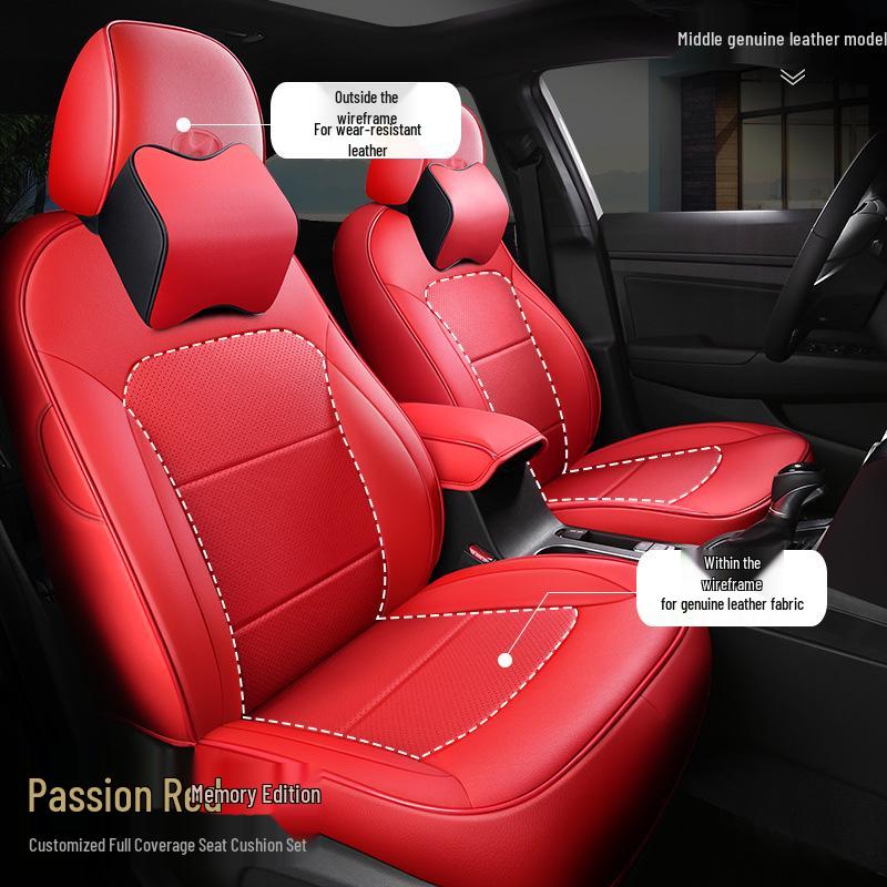 OMN Modern Reina Car Seat: Custom Full-Wrap Sporty Leather Cushion, All-Season Use