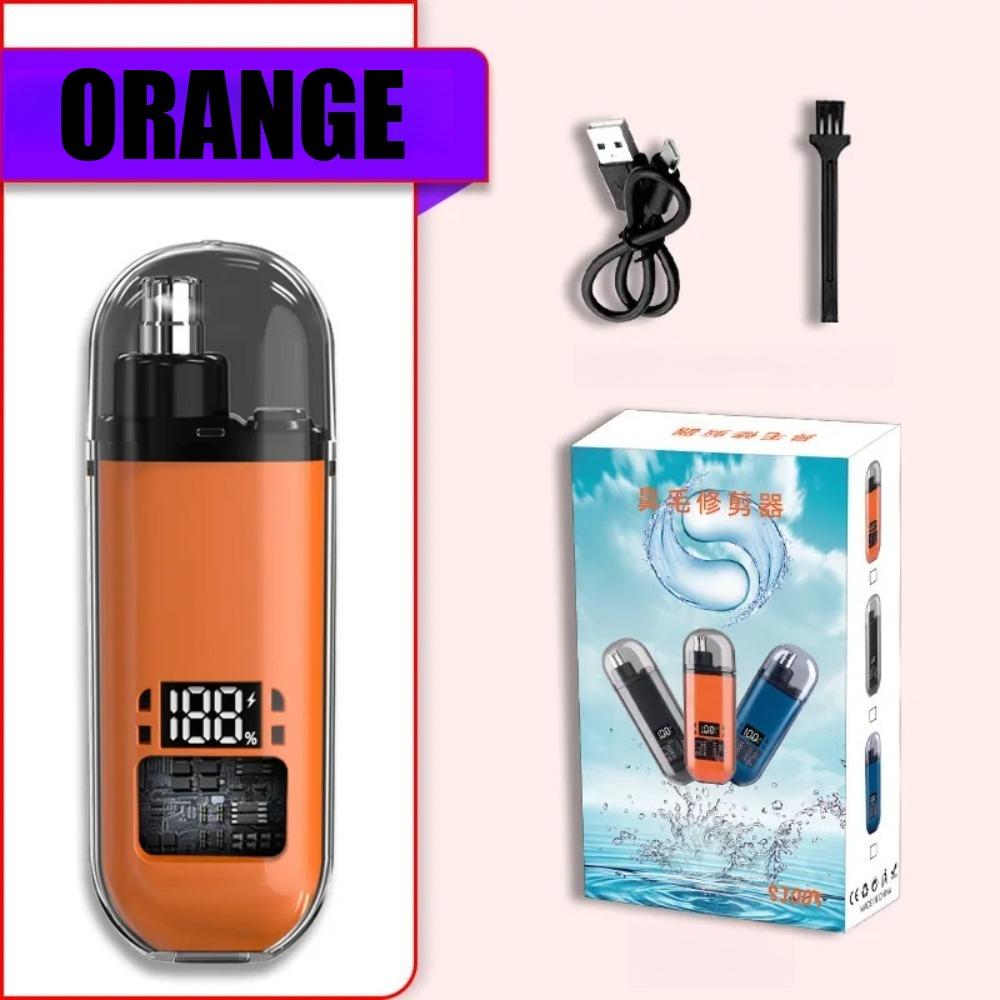 Electric Household Nose Hair Trimmer Cleaning Nostril Hair Removal Rechargeable Digital Shaver Round Head Removable