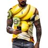 Camiseta com Estampa Digital 3D Adolescente Masculino Manga Curta Versátil Respirável