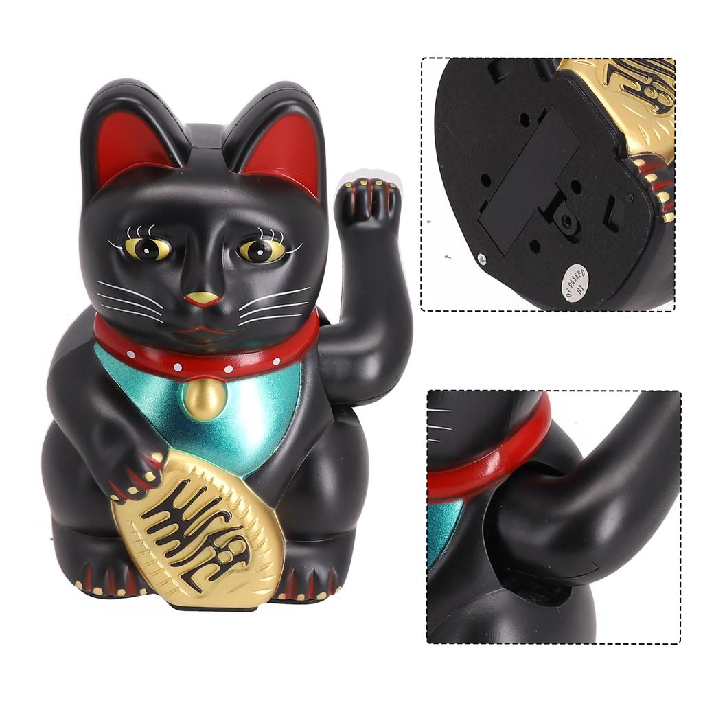 Rifeng Electric Waving Lucky Cat 6 Inch Ideal for New Store Opening High Quality Plastic Wealth and Treasure Indication Cat