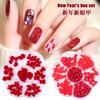 Christmas Velvet Red White Resin Bow New Year'S Nail Art Jewelry Mixed Set Accessories