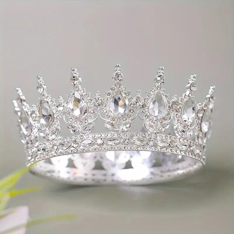 Luxury Bride Princess Crown Hair Accessories Banquet Photography Accessories Baroque Gorgeou Crystal Full Crown King Tiara Crown