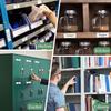 4/32Pcs Label Holders Adhesive Shelf Tag Index Card Pockets Plastic Drawers File Storage Bins Label Holder for Office Kitchen