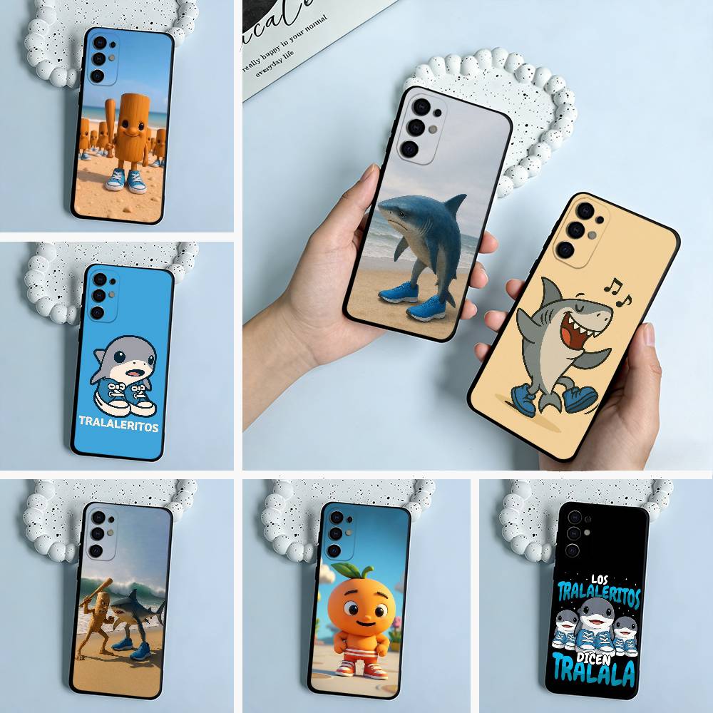 Brainrot Tralalero Phone Case For Samsung S25,S24,S21,S22,S23,S30,Ultra,S20,Plus,Fe,Lite,Black Soft Silicone