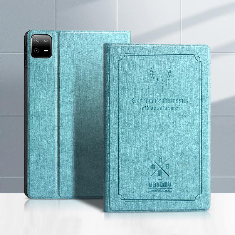 

For Xiaomi Pad 6 PU Leather Tablet Case Full Protection Stand Tablet Cover Green
