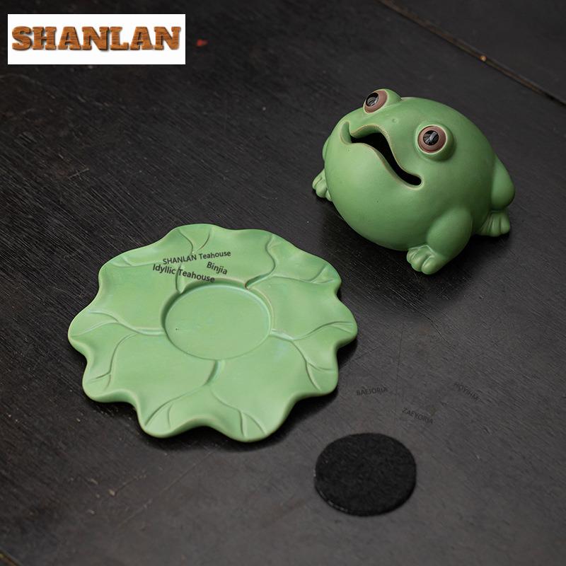 Creative Little Frog Incense Holder Incense Smoke Waterfall Incense Burners Meditation Censer Chinese Tea Set Accessories Craft