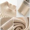Half Turtleneck Cashmere Sweater Solid-color Long-sleeved Knitted Sweater for Women Casual Thickened Knitwear and Loose Solid-color Pullover