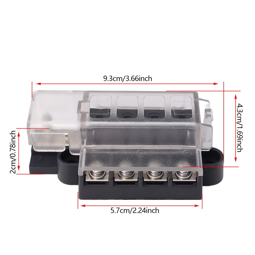 Universal 4 Ways Blade Fuse Block Box 12V 24V High Quality Fuses Box 1 In 4 Out Car Fuse Holder Box Marine Auto Fuse Connector