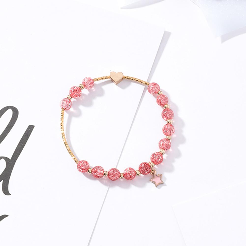 Woman Simple Stylish Sweet Delicate Love Shape Star Elastic Bracelet