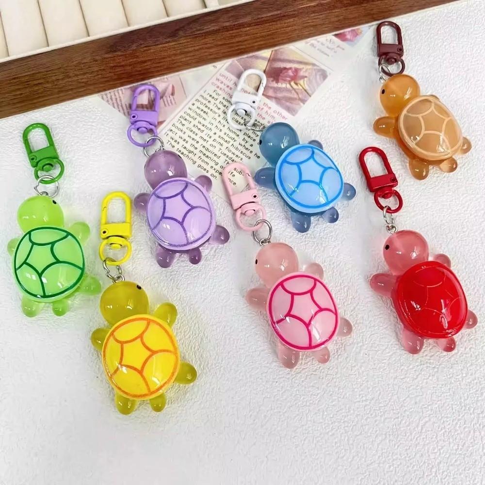 Resin Tortoise Key Chain Glow in The Dark Animal Keyring New Bag Pendant  Women Bag Decor