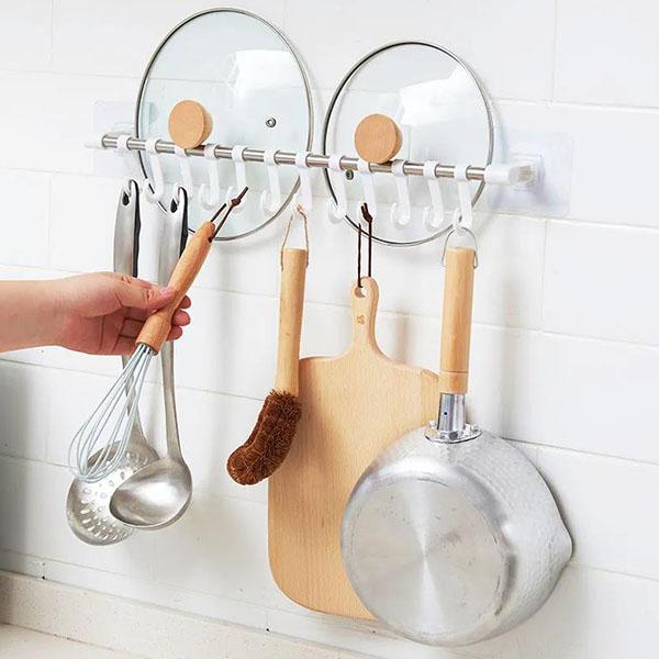 Kitchen Hook Free Punching Wall Door Rear Hanger Bathroom Wall Traceless Sticky Hook Bathroom Rack