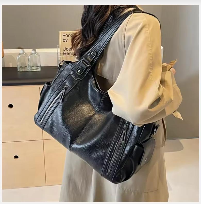 Soft Interior Compartment Shoulder Bags 2026 High Quality Contrasting Colors Bags for Women Fashion Zipper Pu Women's Handbags