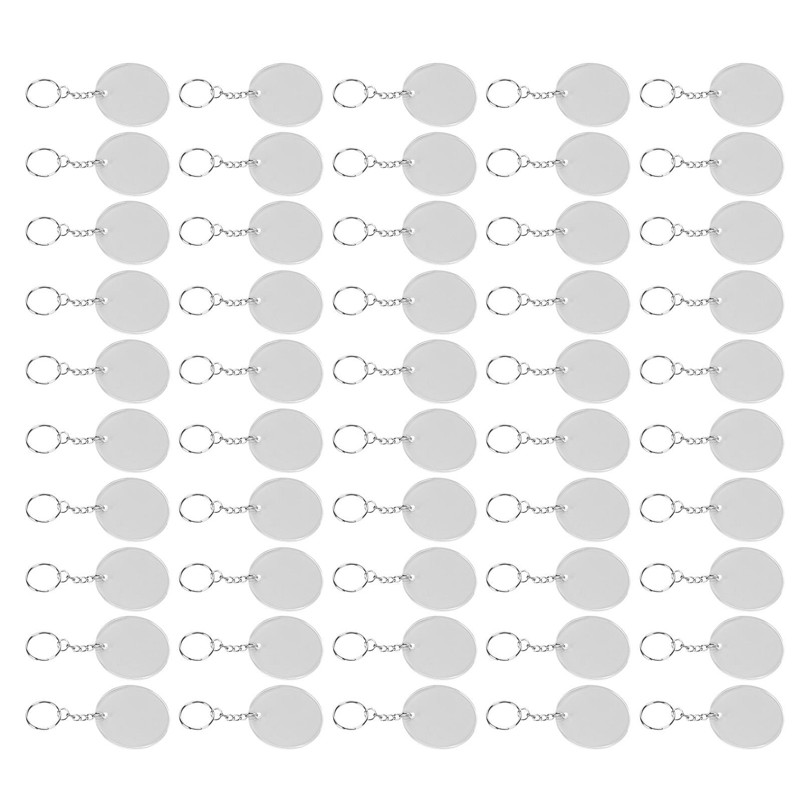 50 шт. Акриловые заготовки для брелоков, DIY, покраска, прозрачная защитная пленка, пустые брелоки