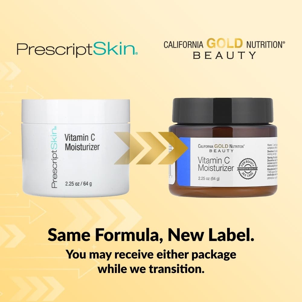 PrescriptSkin Vitamin C Feuchtigkeitscreme, verbesserte Aufhellung, leichte Creme, 64g (2,25 Unzen)