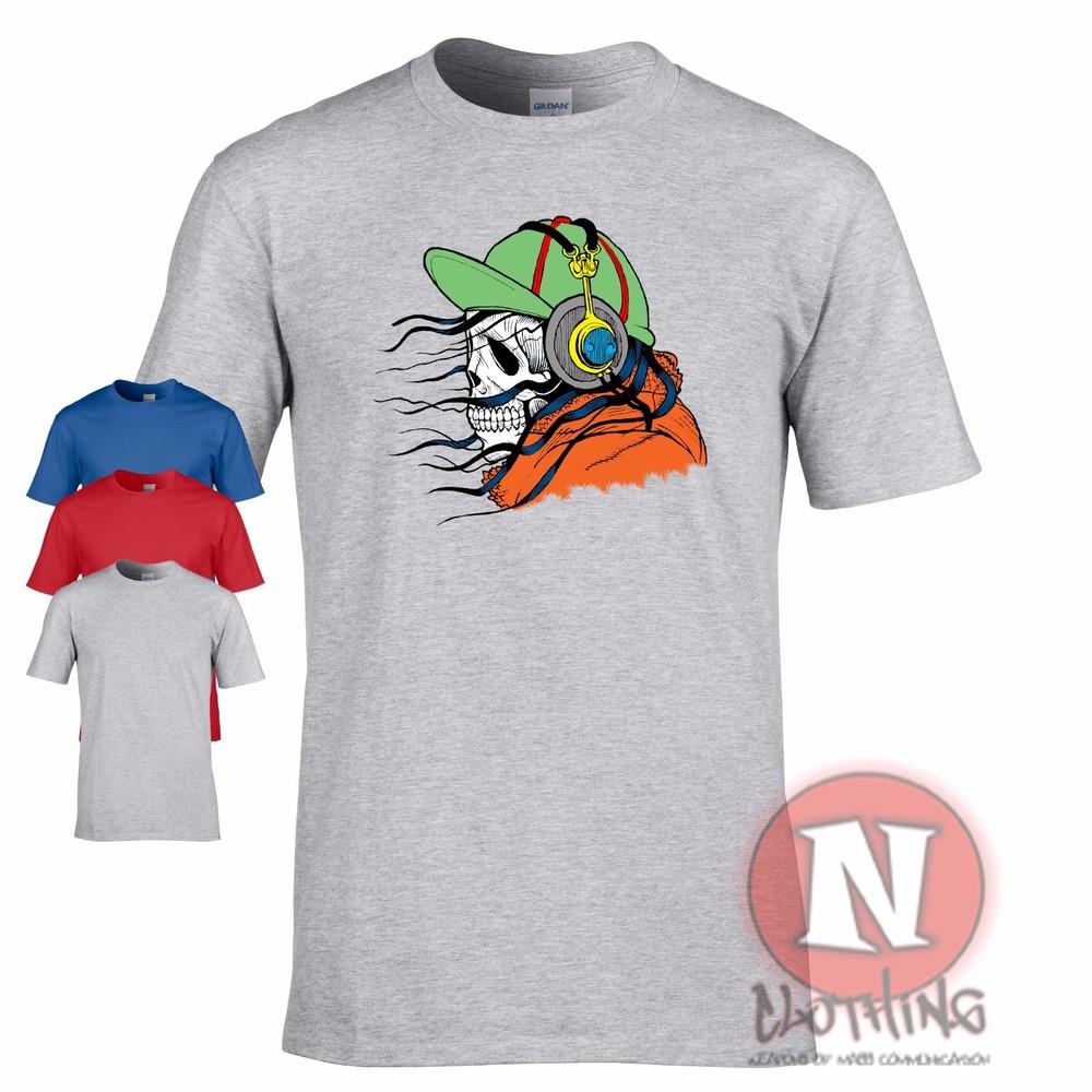 Camiseta DJ Skull Club Música Baile Rave Retro EDM Festival Deejay Ropa Tee