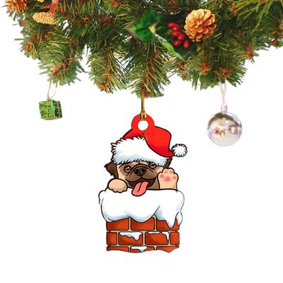 Liebevolle Cartoon-Hunde-Ornamente 2023 Weihnachtsdekoration Hängender Baumschmuck für Auto Personalisiertes Geschenk für Neujahrsparty