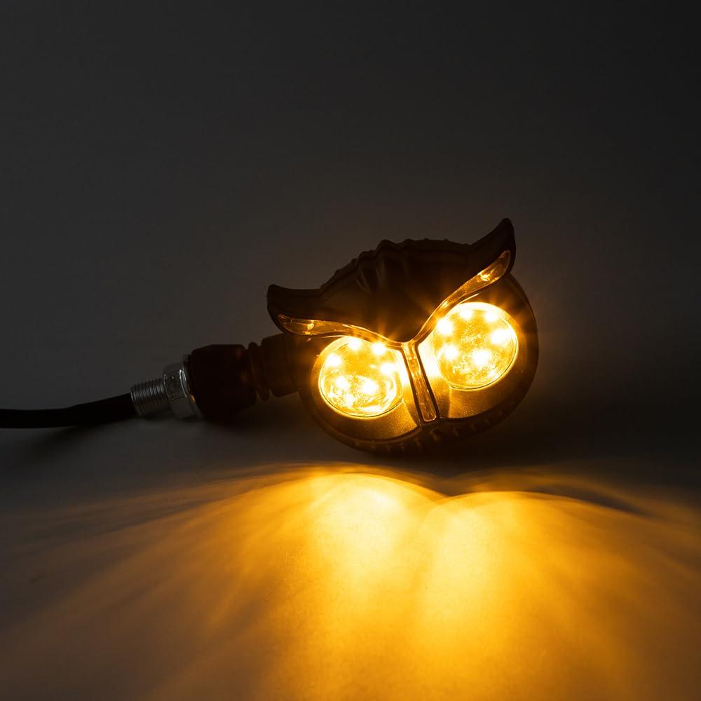 2pcs Motorcycle Bullet Front Turn Signal Light Turn Signal Indicator White Amber Light Fits Most Universal Motorcycles (Yellow+White)